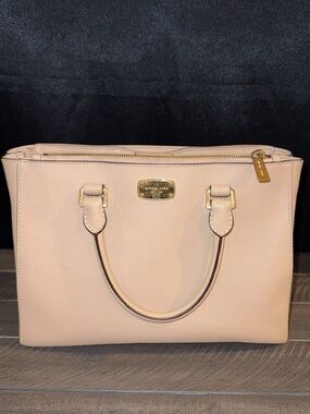 Michael Kors Blush Saffiano Leather Satchel with Gold Hardware